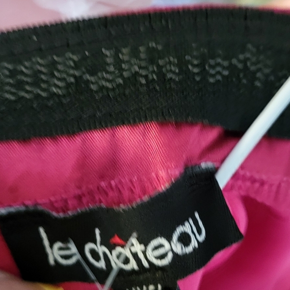 Le Chateau Pink Satin Strapless Mini Dress Size W xxs youth L Open-Back Pockets - Picture 9 of 10